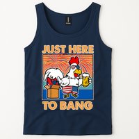 Funny Just Here To Bang Fireworks Beer Chicken Tank Top