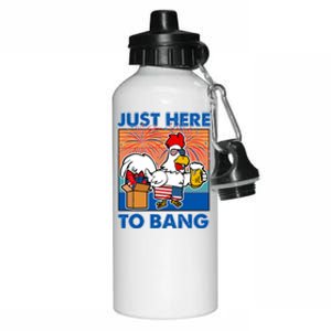 Funny Just Here To Bang Fireworks Beer Chicken Aluminum Water Bottle