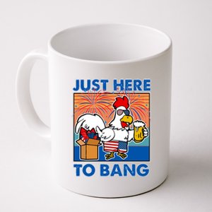 Funny Just Here To Bang Fireworks Beer Chicken Coffee Mug