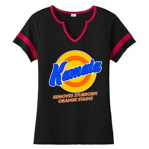 Funny Kamala Removes Stubborn Orange Stains Ladies Halftime Notch Neck Tee