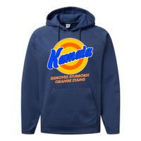 Funny Kamala Removes Stubborn Orange Stains Performance Fleece Hoodie