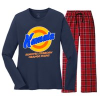 Funny Kamala Removes Stubborn Orange Stains Women's Long Sleeve Flannel Pajama Set 