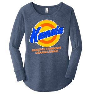 Funny Kamala Removes Stubborn Orange Stains Women's Perfect Tri Tunic Long Sleeve Shirt