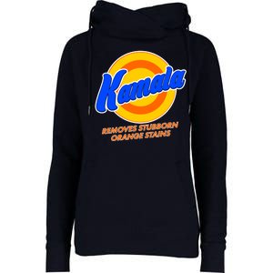 Funny Kamala Removes Stubborn Orange Stains Womens Funnel Neck Pullover Hood