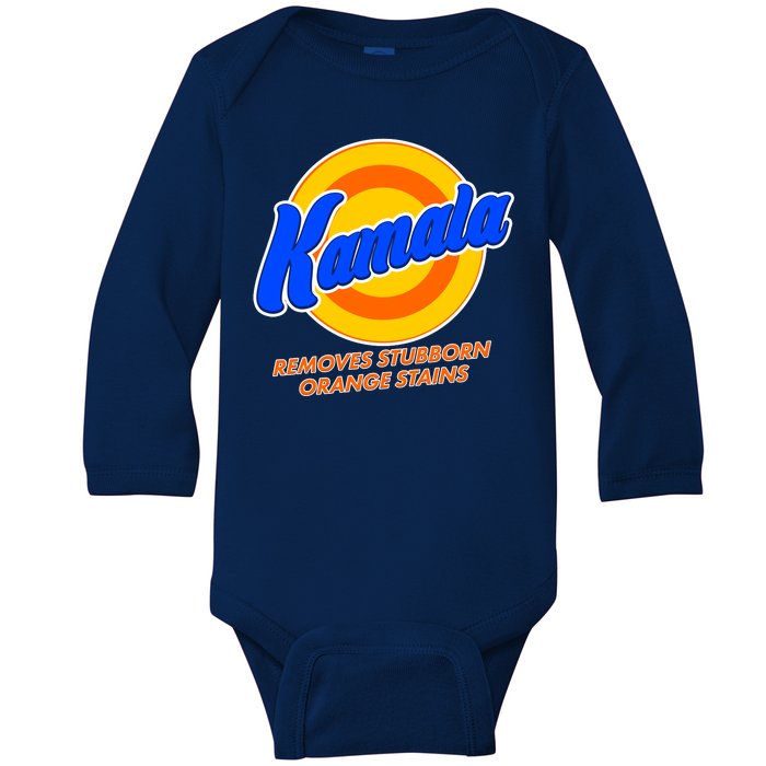 Funny Kamala Removes Stubborn Orange Stains Baby Long Sleeve Bodysuit