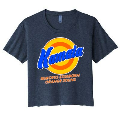 Funny Kamala Removes Stubborn Orange Stains Women's Crop Top Tee