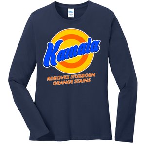 Funny Kamala Removes Stubborn Orange Stains Ladies Long Sleeve Shirt