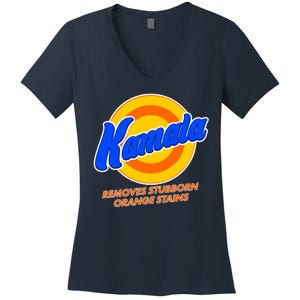 Funny Kamala Removes Stubborn Orange Stains Women's V-Neck T-Shirt