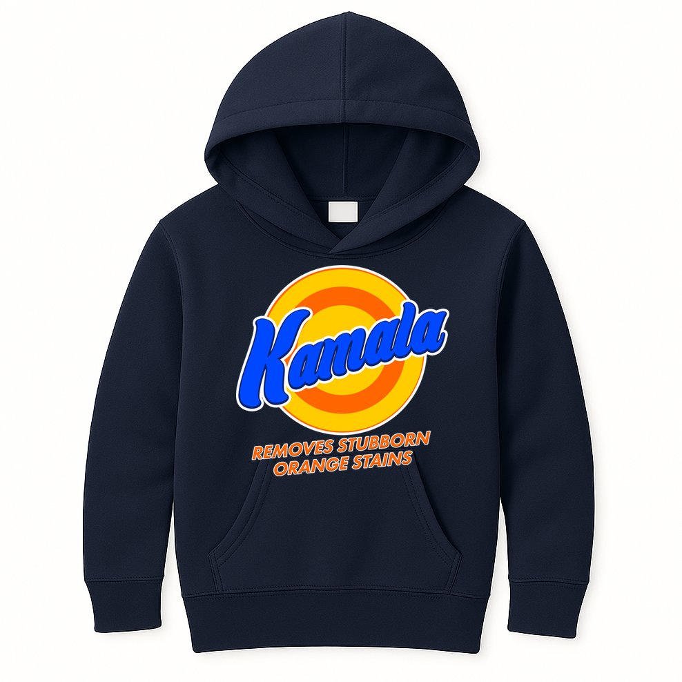 Funny Kamala Removes Stubborn Orange Stains Kids Hoodie