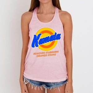 Funny Kamala Removes Stubborn Orange Stains Women's Knotted Racerback Tank