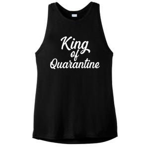 Funny King Of Quarantine Ladies PosiCharge Tri-Blend Wicking Tank