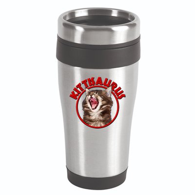 Funny Kittisaurus  16oz Travel Tumbler