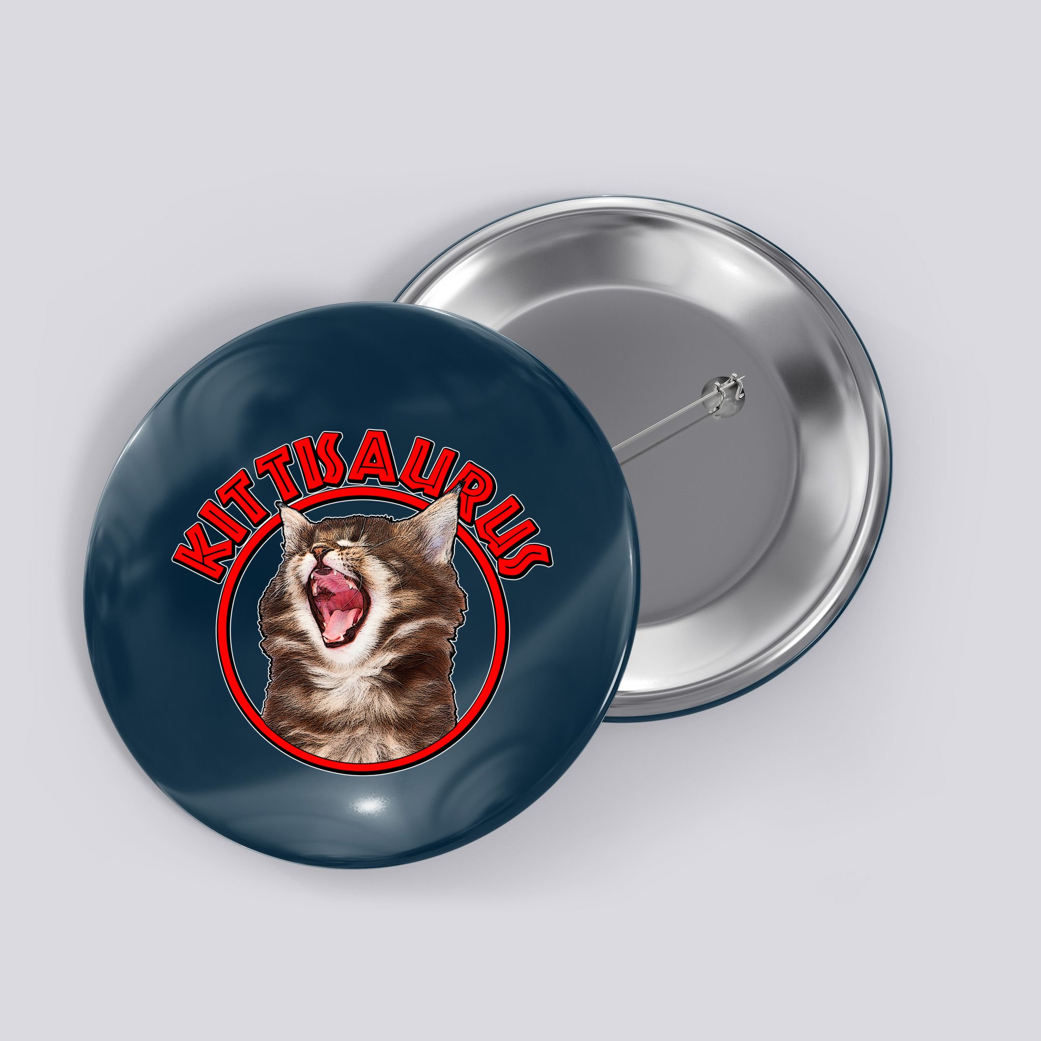 Funny Kittisaurus  Button