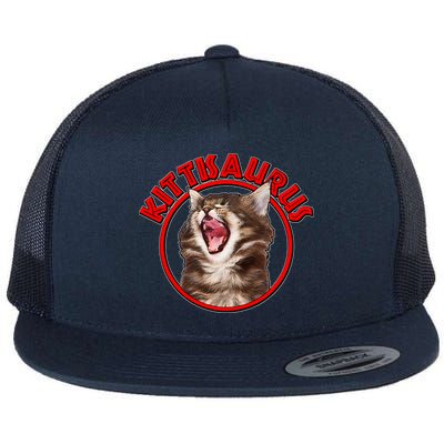 Funny Kittisaurus  Flat Bill Trucker Hat