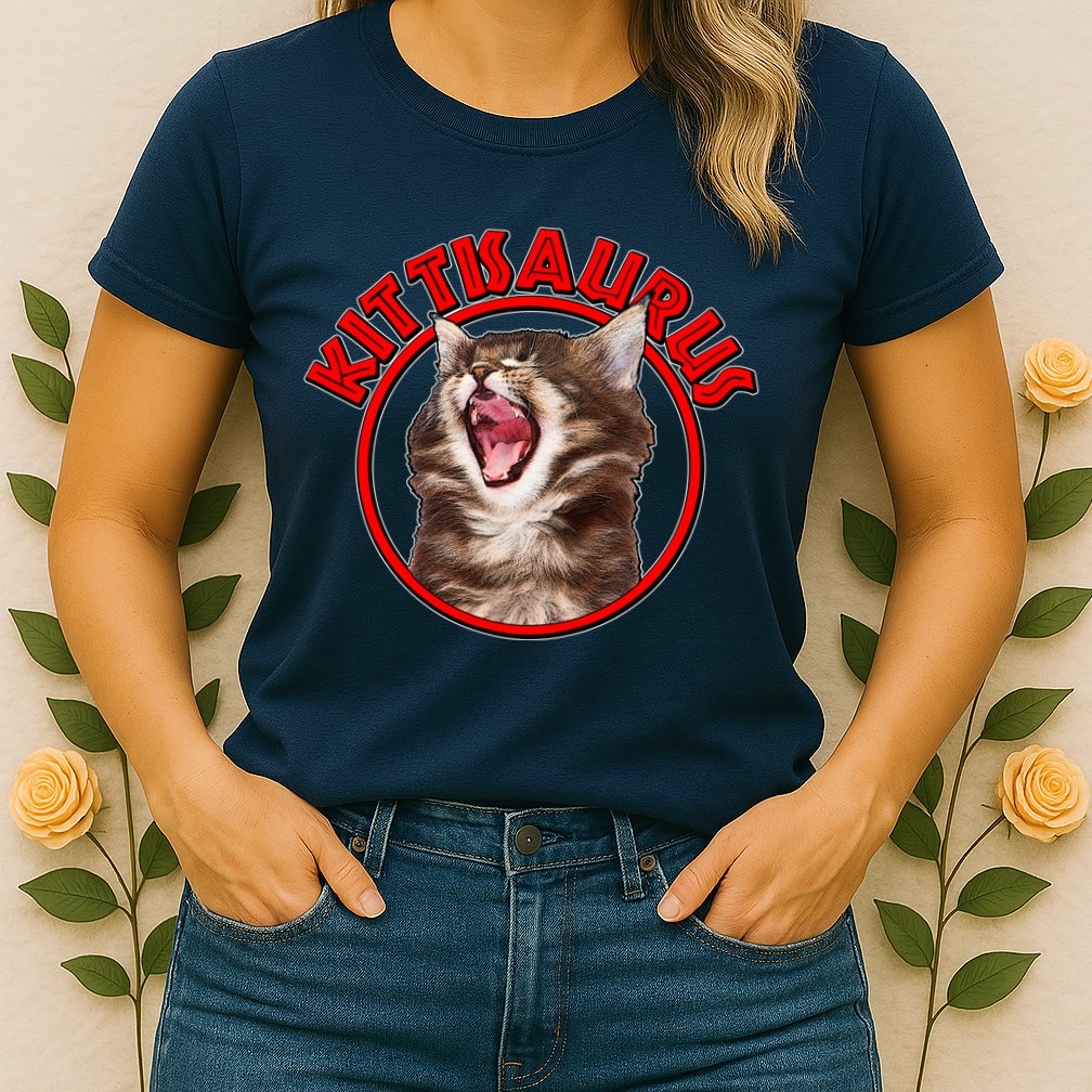Funny Kittisaurus  Womens T-Shirt