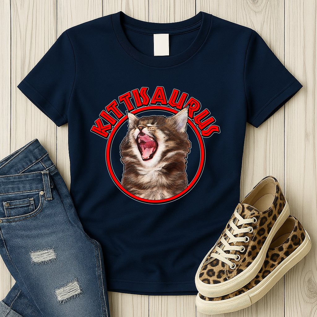 Funny Kittisaurus  Womens T-Shirt