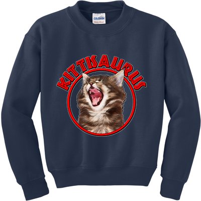 Funny Kittisaurus  Kids Sweatshirt