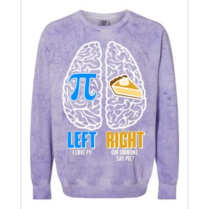 Funny Left Right Brain Pi Pie Colorblast Crewneck Sweatshirt