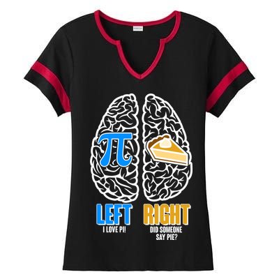 Funny Left Right Brain Pi Pie Ladies Halftime Notch Neck Tee