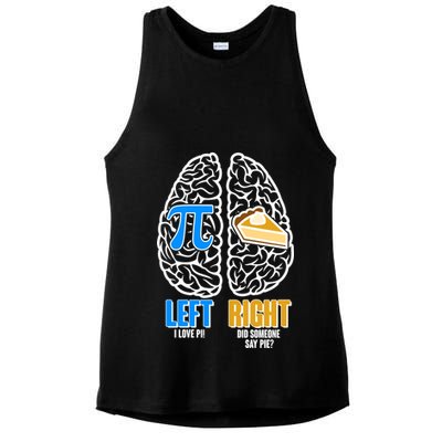 Funny Left Right Brain Pi Pie Ladies PosiCharge Tri-Blend Wicking Tank