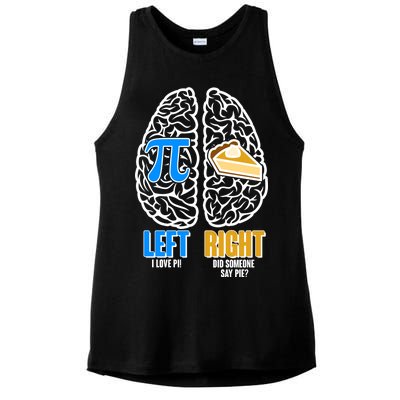 Funny Left Right Brain Pi Pie Ladies PosiCharge Tri-Blend Wicking Tank