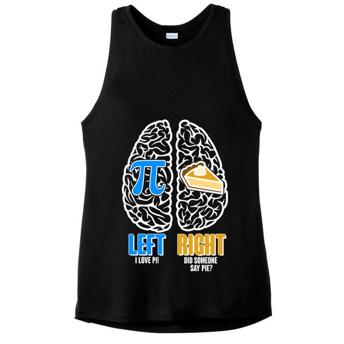 Funny Left Right Brain Pi Pie Ladies PosiCharge Tri-Blend Wicking Tank