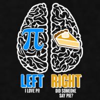 Funny Left Right Brain Pi Pie Ladies PosiCharge Tri-Blend Wicking Tank