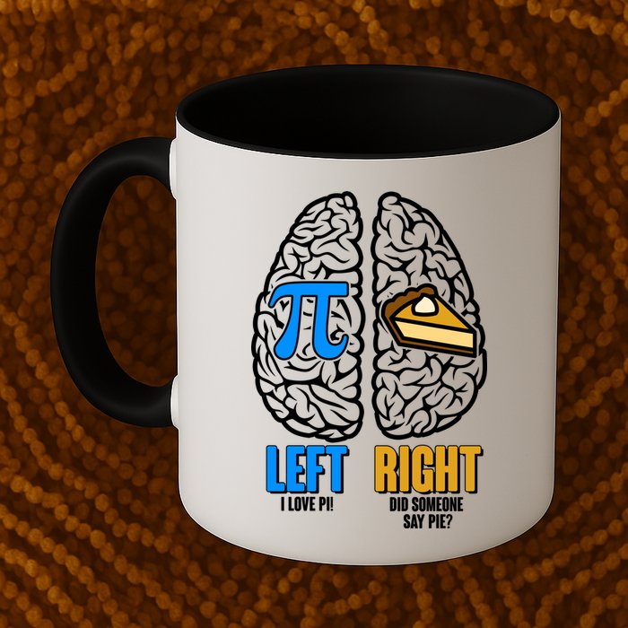 Funny Left Right Brain Pi Pie Mug