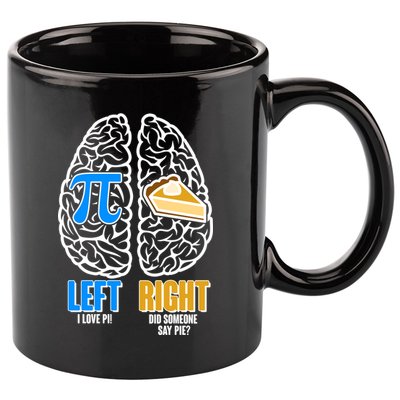 Funny Left Right Brain Pi Pie 11oz C Handle Ceramic Mug