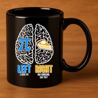 Funny Left Right Brain Pi Pie 11oz C Handle Ceramic Mug