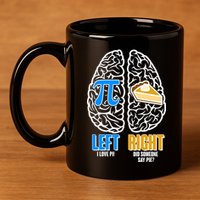 Funny Left Right Brain Pi Pie 11oz C Handle Ceramic Mug