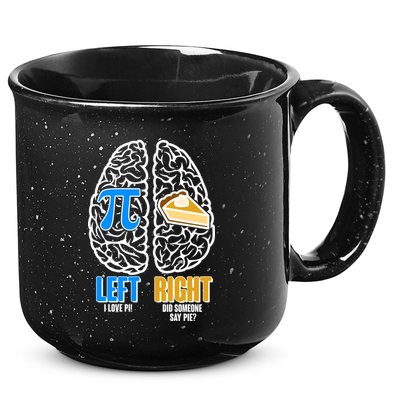Funny Left Right Brain Pi Pie 15oz Campfire Ceramic Mug