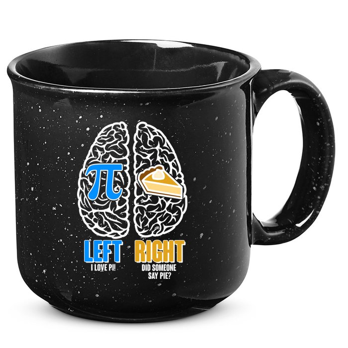Funny Left Right Brain Pi Pie 15oz Campfire Ceramic Mug