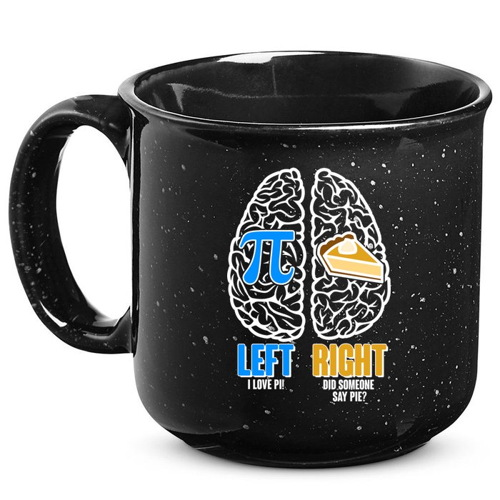 Funny Left Right Brain Pi Pie 15oz Campfire Ceramic Mug