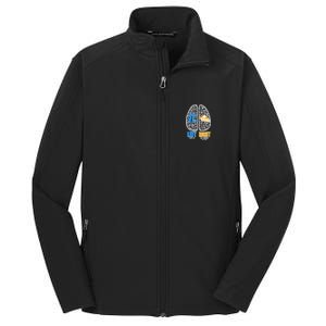 Funny Left Right Brain Pi Pie Core Soft Shell Jacket