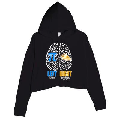 Funny Left Right Brain Pi Pie Crop Fleece Hoodie