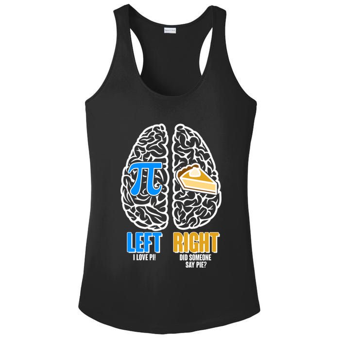 Funny Left Right Brain Pi Pie Ladies PosiCharge Competitor Racerback Tank