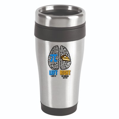 Funny Left Right Brain Pi Pie 16oz Travel Tumbler