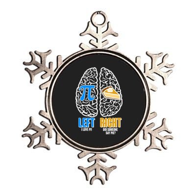 Funny Left Right Brain Pi Pie Metallic Star Ornament