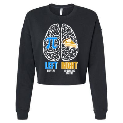 Funny Left Right Brain Pi Pie Cropped Pullover Crew