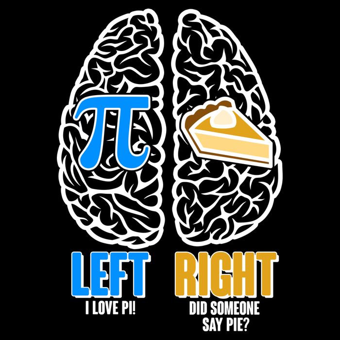 Funny Left Right Brain Pi Pie Cropped Pullover Crew