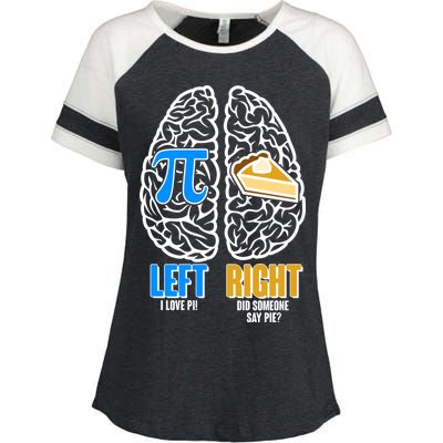 Funny Left Right Brain Pi Pie Enza Ladies Jersey Colorblock Tee