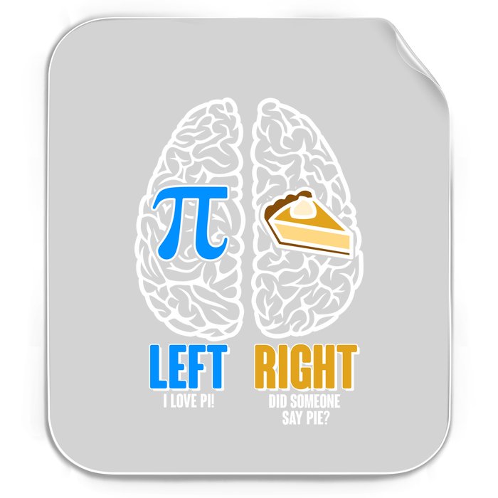 Funny Left Right Brain Pi Pie Permanent Decal Sticker