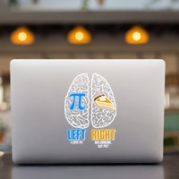 Funny Left Right Brain Pi Pie Permanent Decal Sticker