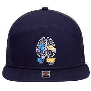 Funny Left Right Brain Pi Pie 7 Panel Mesh Trucker Snapback Hat