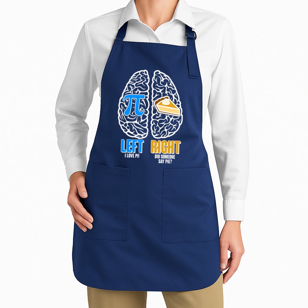 Funny Left Right Brain Pi Pie Apron