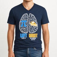 Funny Left Right Brain Pi Pie V-Neck T-Shirt