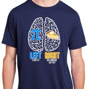 Funny Left Right Brain Pi Pie Adult ChromaSoft Performance T-Shirt