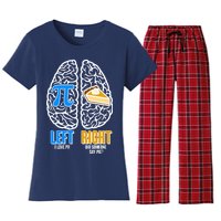 Funny Left Right Brain Pi Pie Women's Flannel Pajama Set