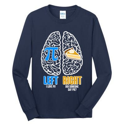 Funny Left Right Brain Pi Pie Tall Long Sleeve T-Shirt